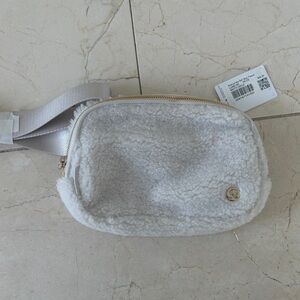 Cozy Gray Sherpa Crossbody Bag